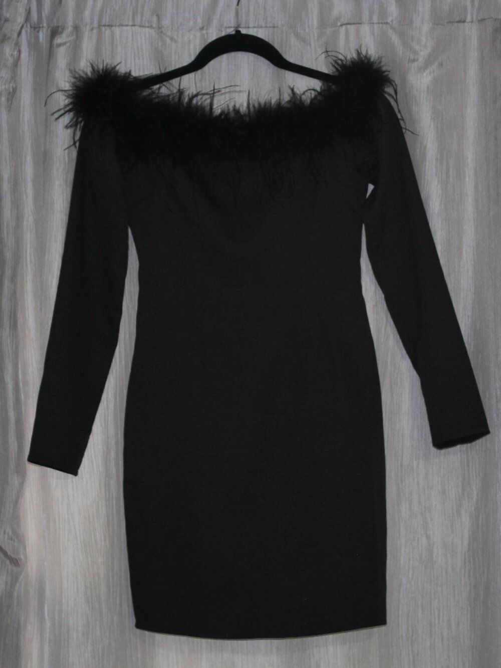LBD Mini Dress with Off the Shoulder Boa Neckline - Nasty Gal NWT Size 0